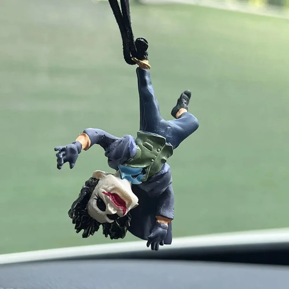 Car Accessories Joker - Auto-Harzanhänger, kreativer Auto-Rückspiegel-Anhänger aus Rindsleder, Cartoon-Anhänger,