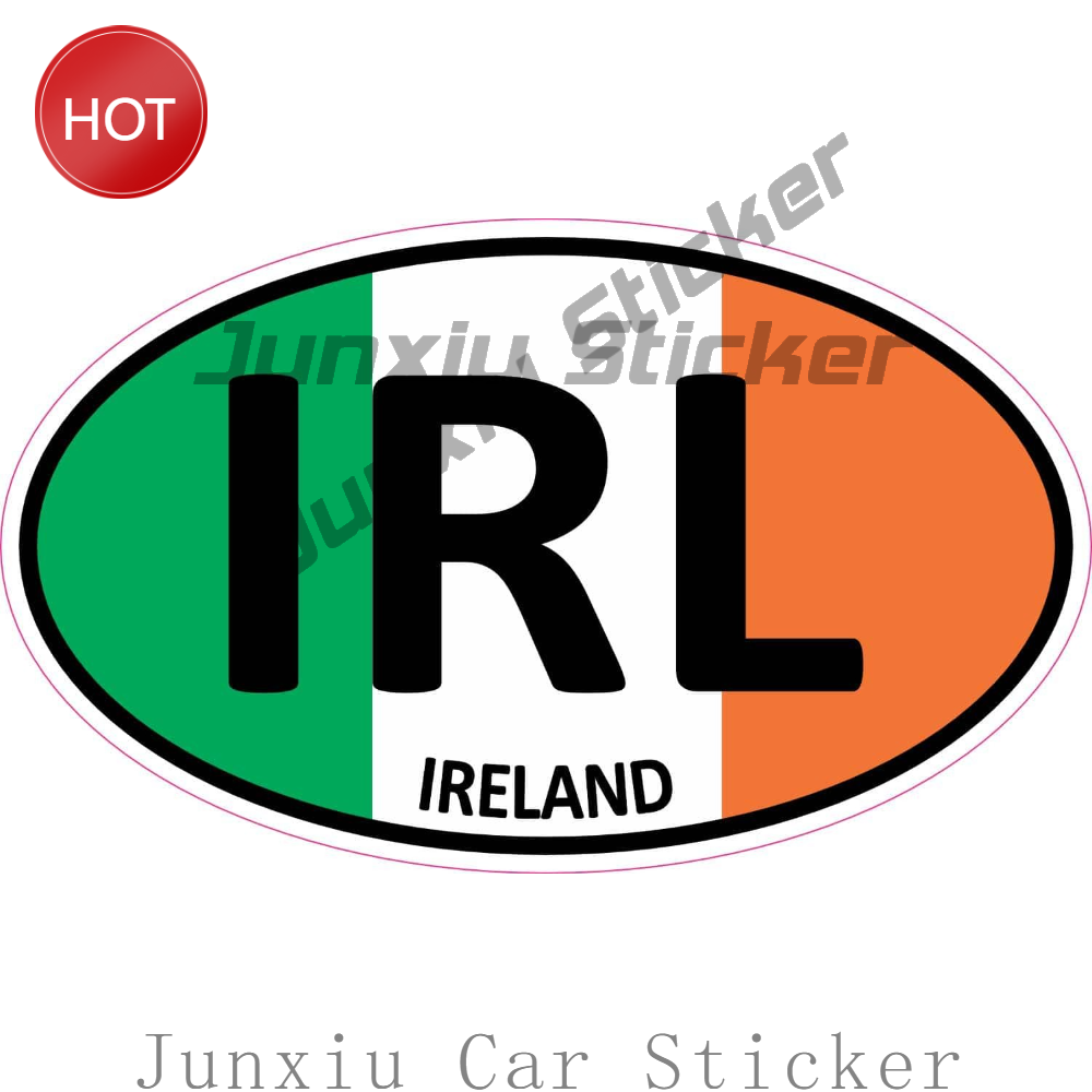 Car Accessories Ireland - Irland IRL Ovaler PVC-Autoaufkleber, auffälliges Dekor
