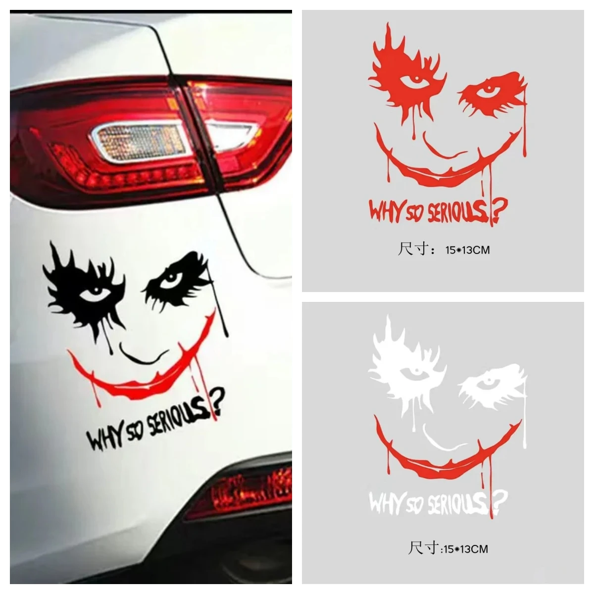 Car Accessories Joker - Autoaufkleber WARUM SO SERIOUS Motorradhelm Kreativer