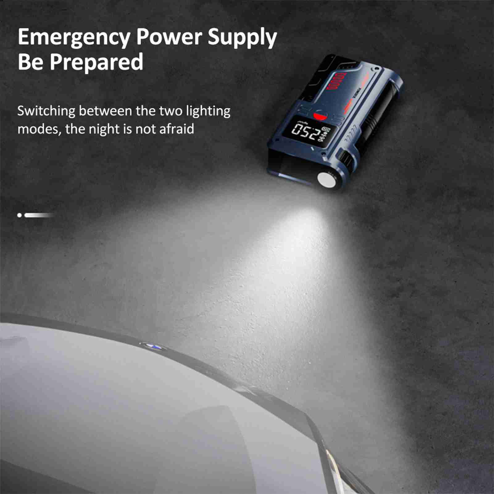 Portable Jump Starter - Luftpumpen-Batterie-Booster-Gerät, tragbarer Multifunktions-Starthilfe für Autos, 10000mAh