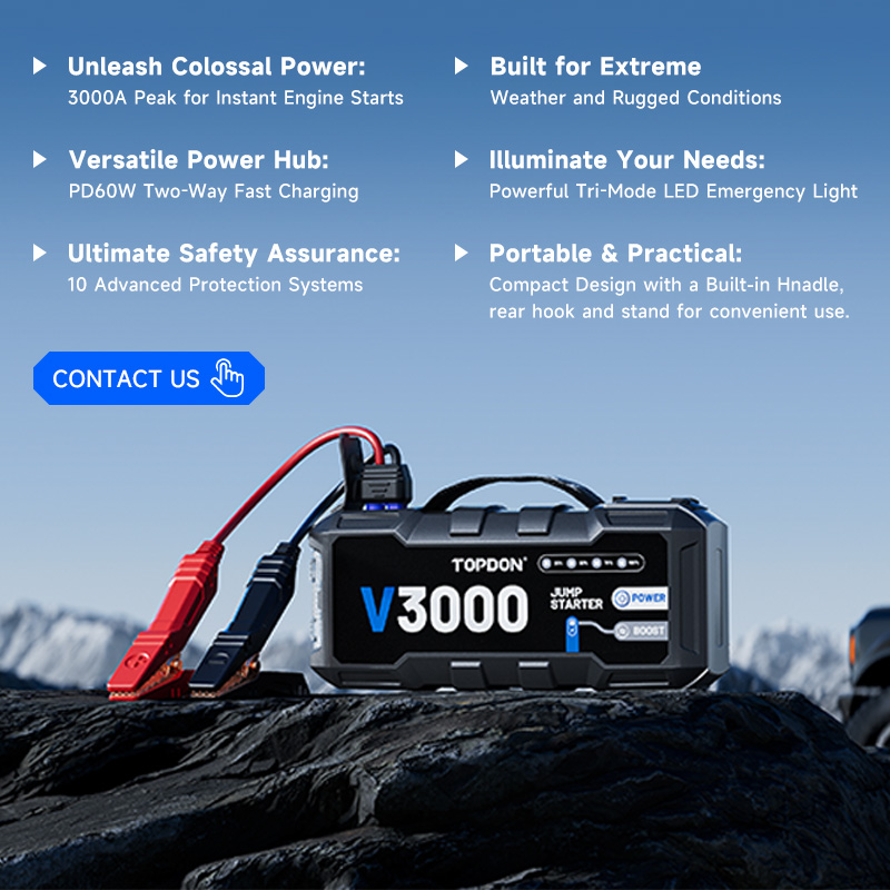 TOPDON V3000 3000A PD60W Bidir – Portable Jump Starter Bewertung und Preis