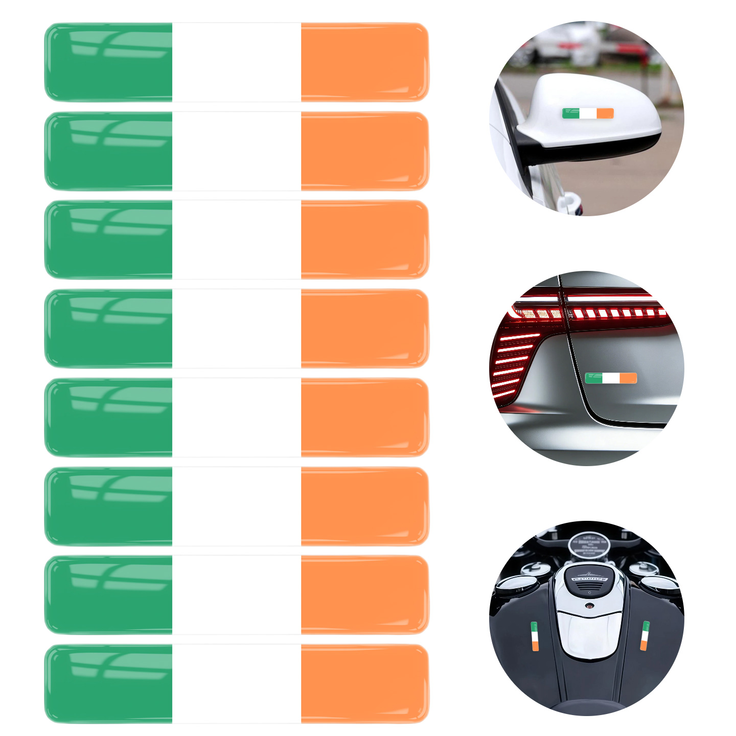 8 Stück 3D-Gel-Epoxy-Autoaufkl – Car Accessories Ireland Bewertung und Preis